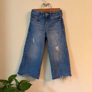 Wide Leg Distressed Jeans - GAP - Size 5 Girl